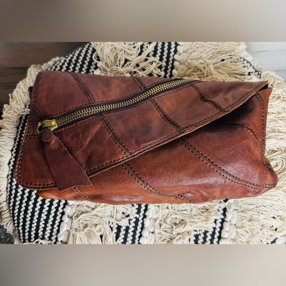 Lucky Brand Handbags - Lucky Brand Italian Leather Lamb Leather Foldover Clutch Bag - So Soft!!